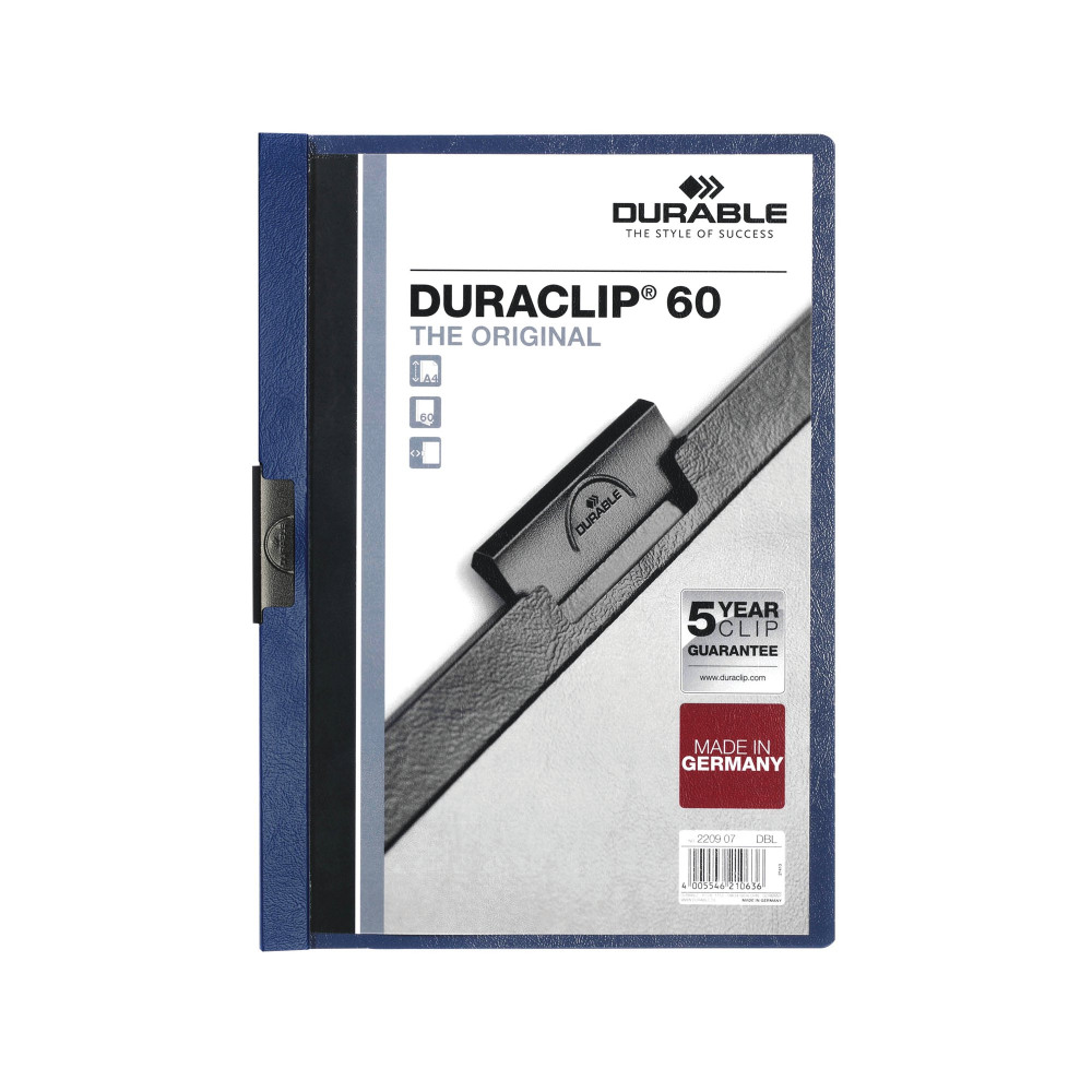 DURABLE 6MM DURACLIP FILE A4 BLU P25
