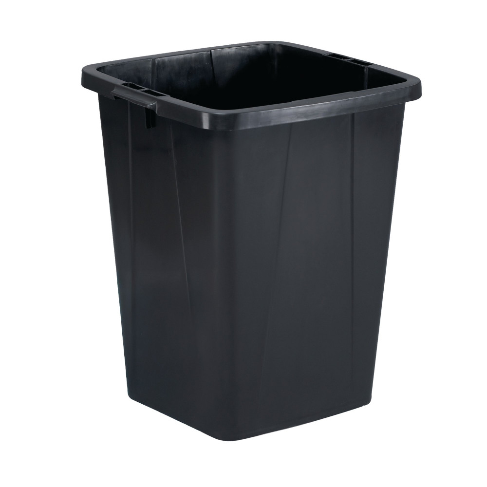 DURABLE 90L WASTE BIN SQ RCYC BLK