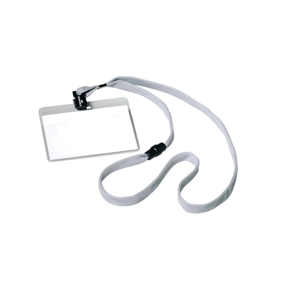 DURABLE NAME BADGE TXTLE LANYRD PK10