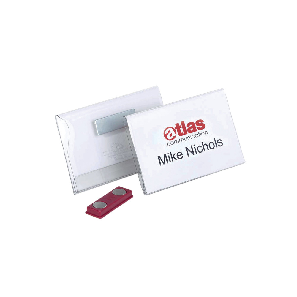 DURABLE MAGNETIC BADGES TRANSP PK25