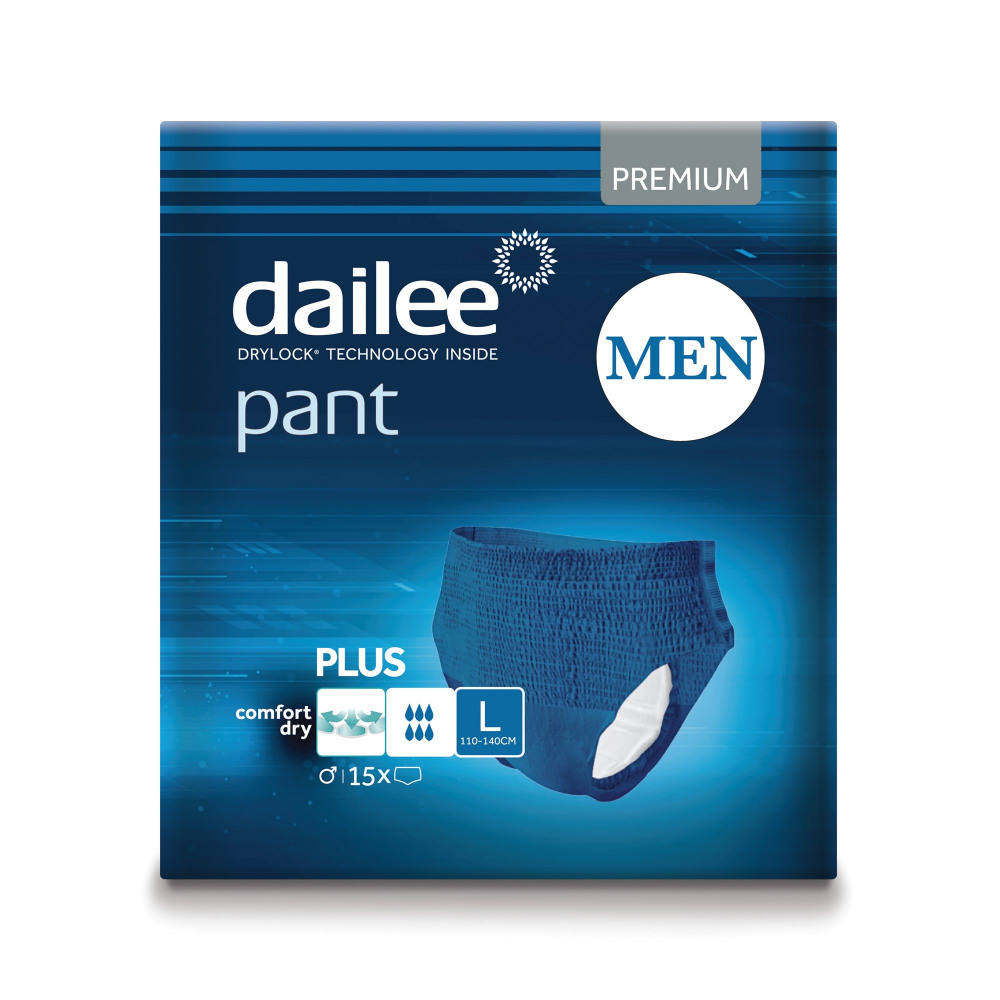 PANT MEN PREM + INCONT PANTS L PK15