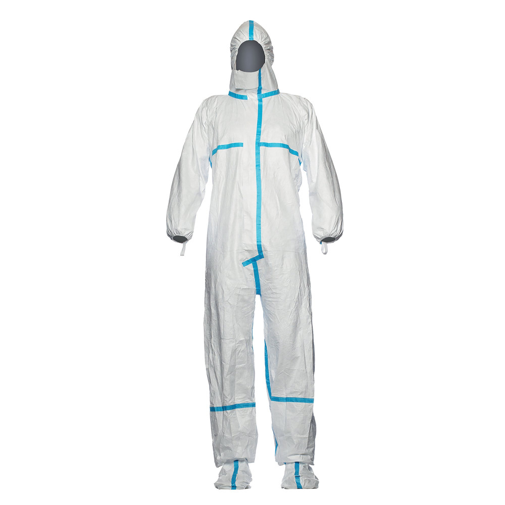 TYVEK 600 COVERALL+ WITH SOCKS WHT S