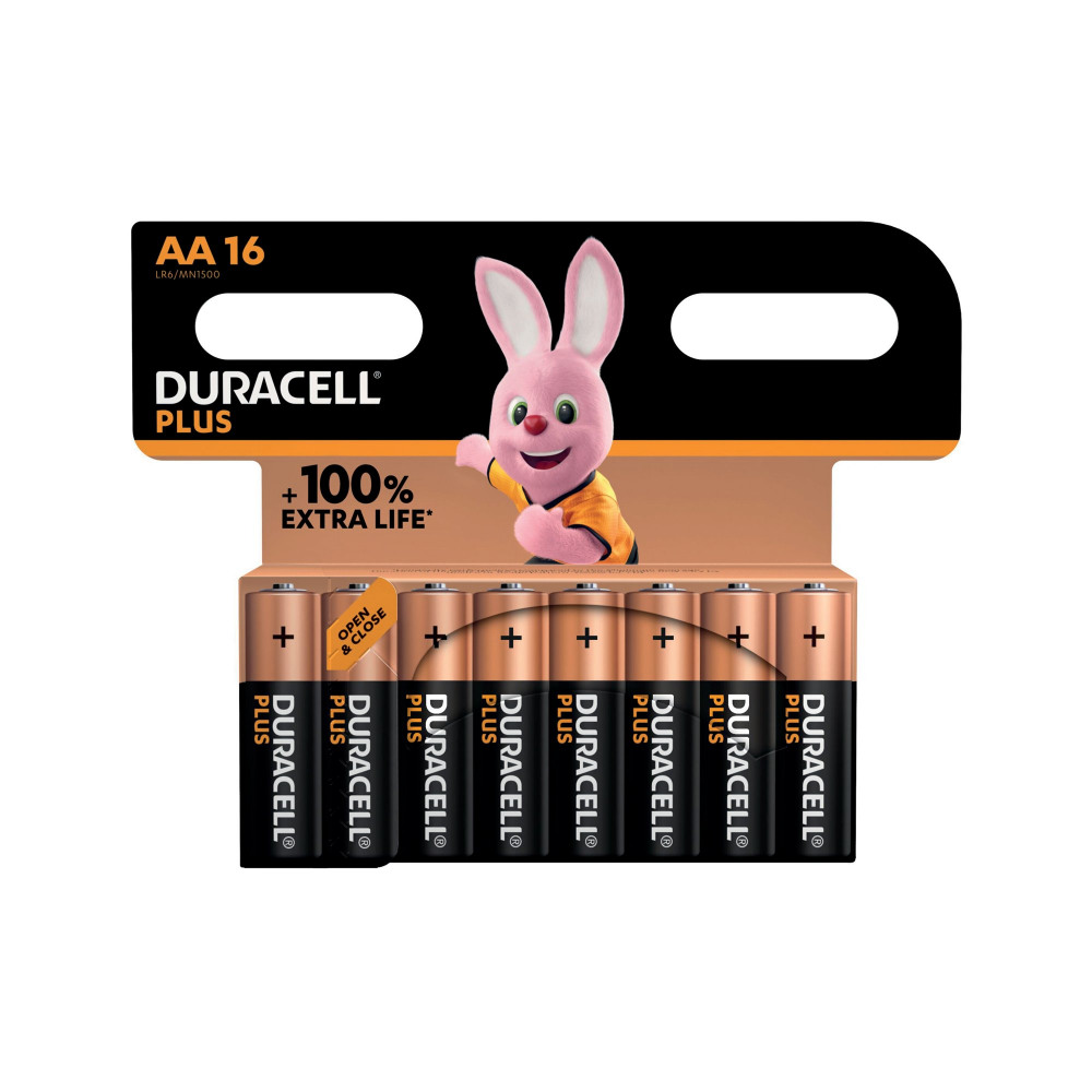 DURACELL PLUS AA BATTERY 100% PK16
