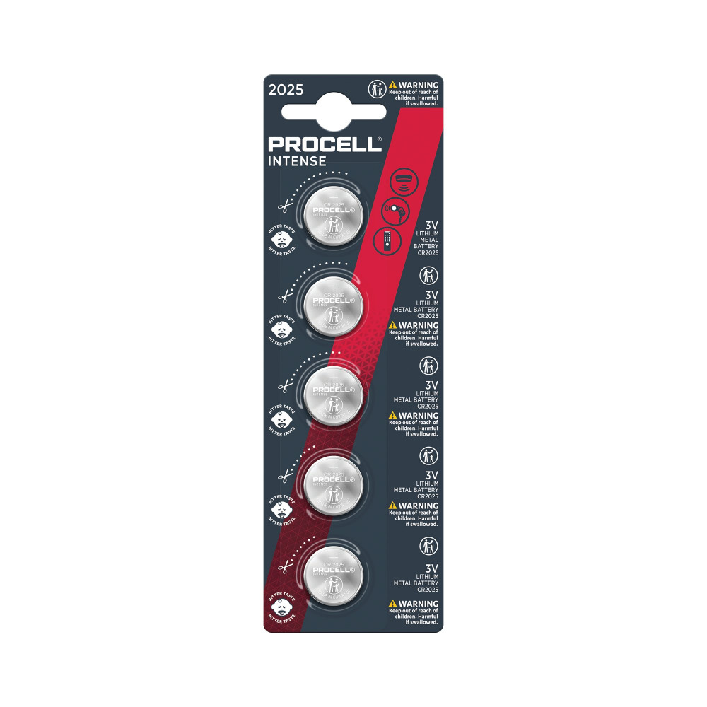 PROCELL CR2025 LITHIUM COIN BAT PK5