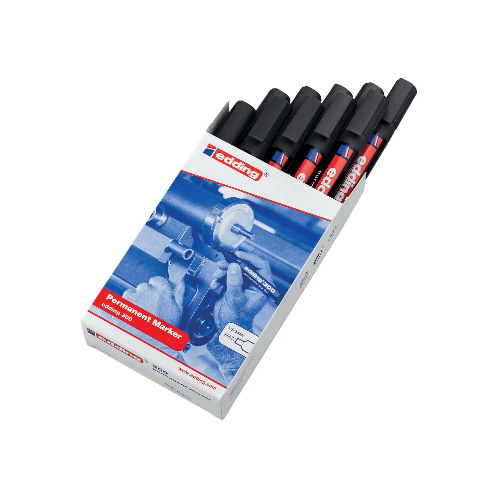 EDDING MARKER BULLET BLACK 300 PK10