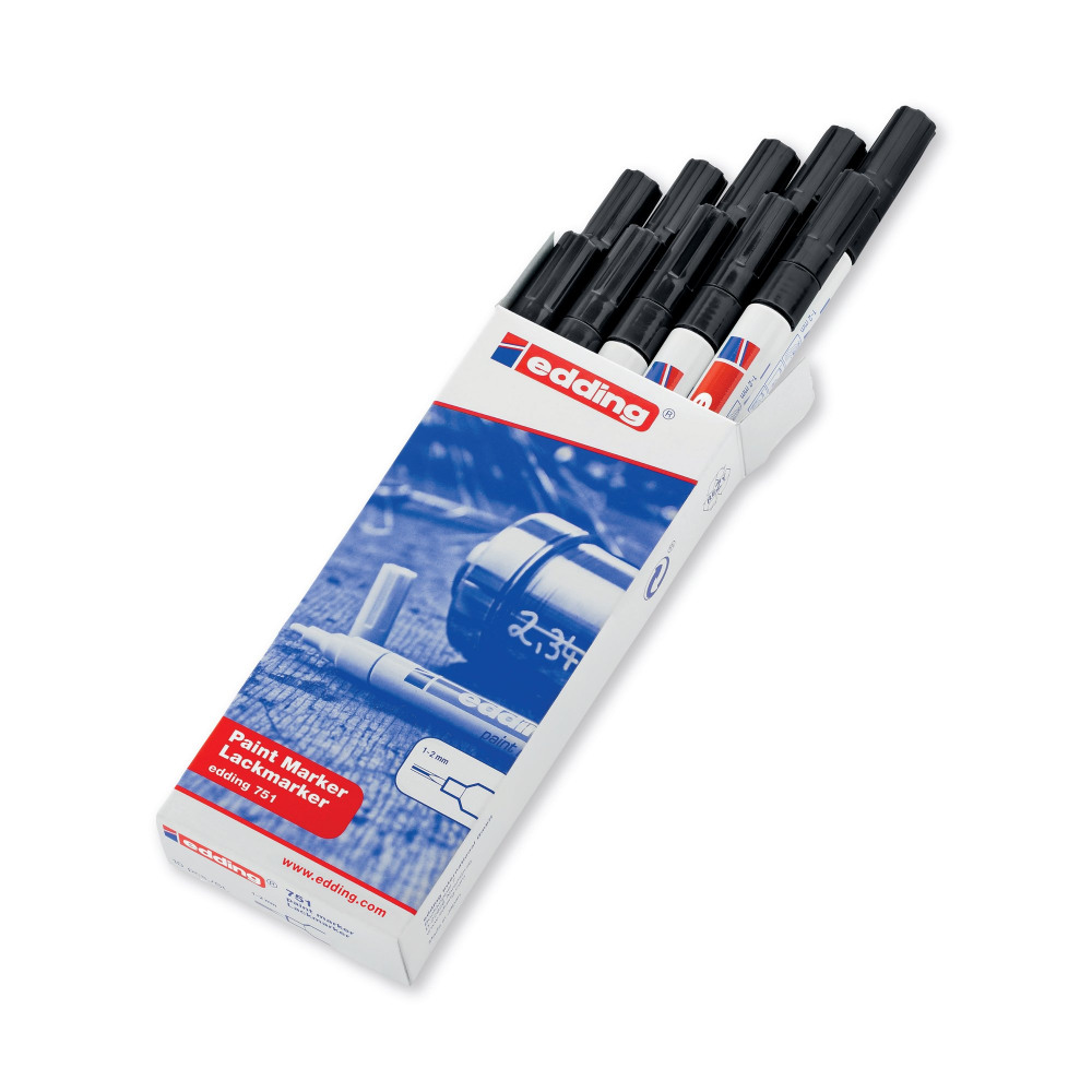 EDDING 751 PAINT MARKER BLACK PK10