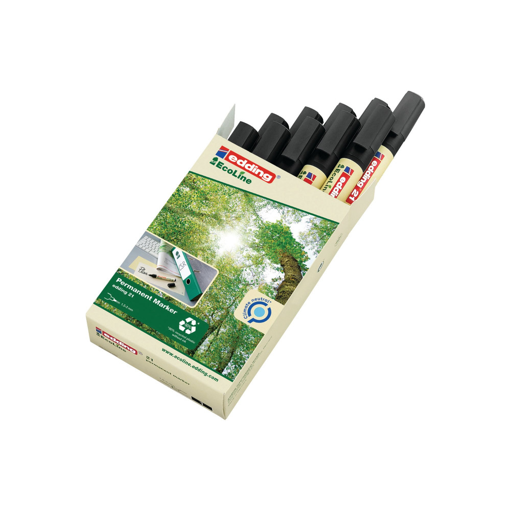 EDDING 21 ECOLINE PERM MRKR BLK PK10