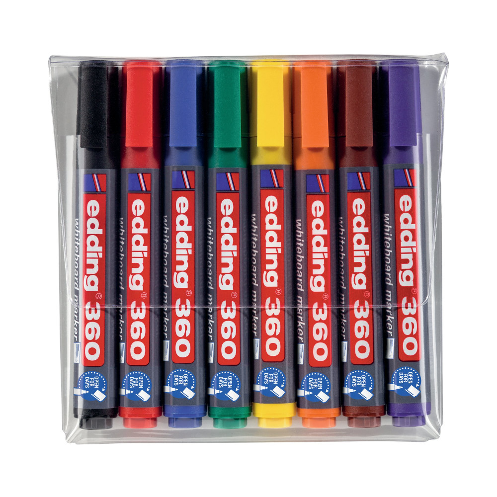 EDDING 360 DRYWIPE MARKER AST PK8