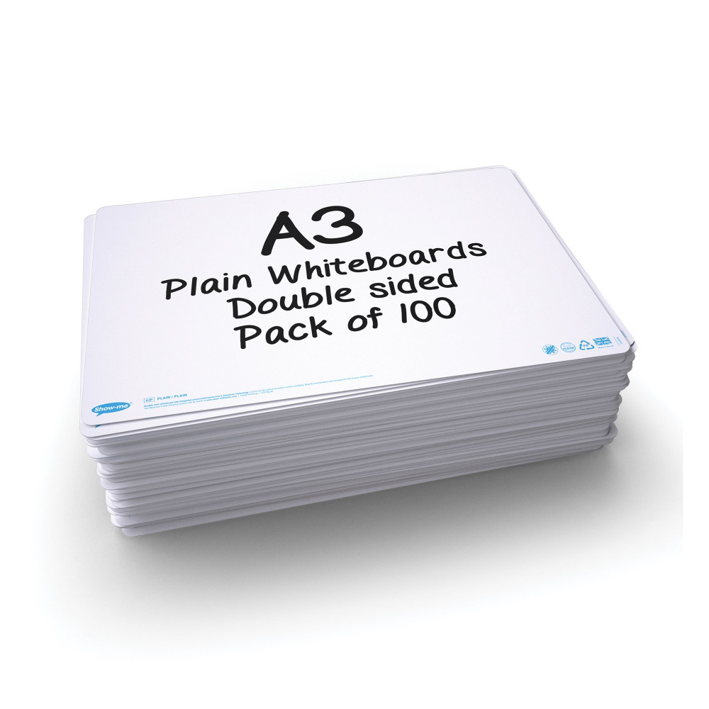 SHOW-ME PLAIN DRYWIPE BOARD A3 PK100