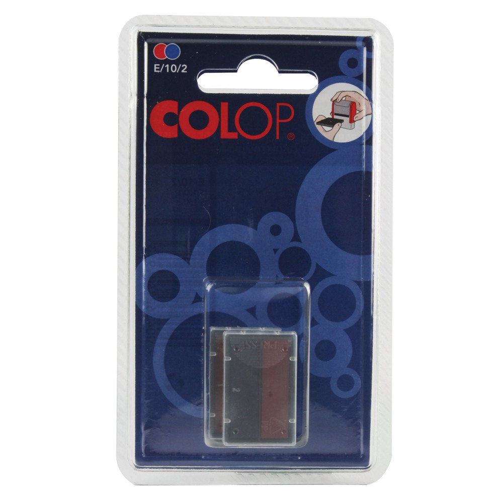 COLOP E/10/2 REP PADS BLUE/RED PACK2