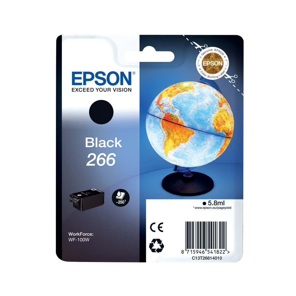 EPSON 266 INK CARTRIDGE GLOBE BLACK