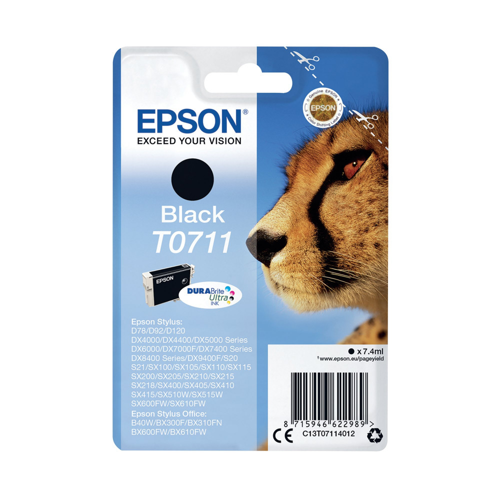 EPSON T0711 INK CART DURABRITE BLACK