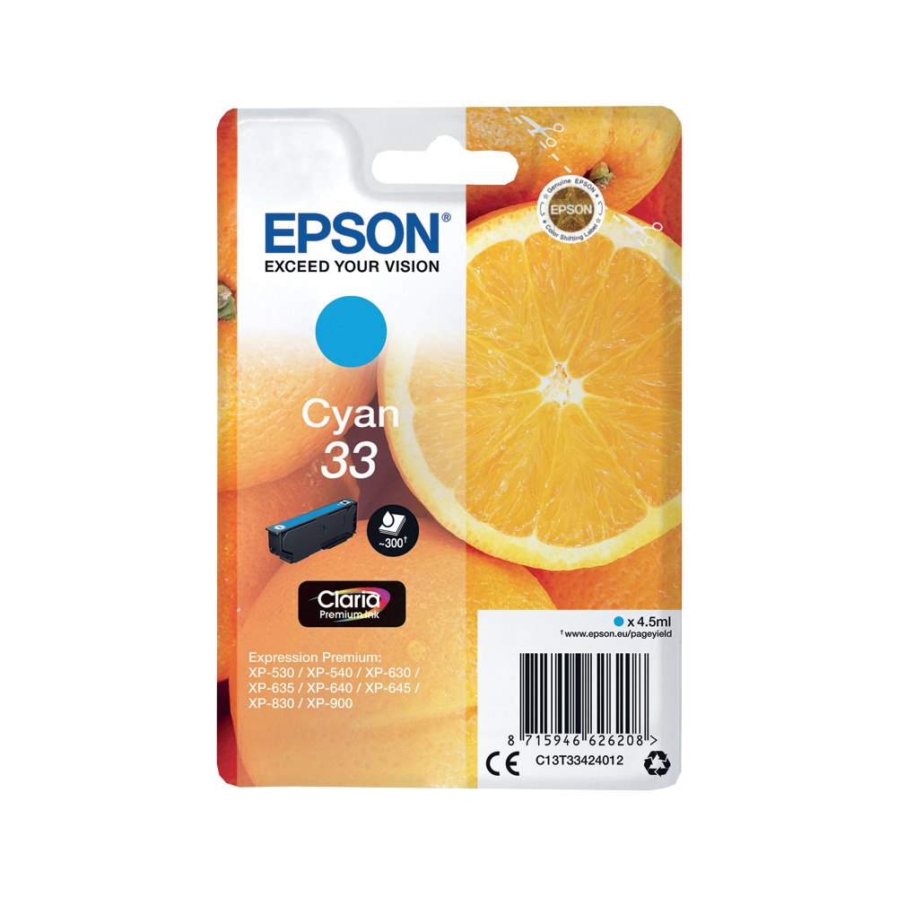 EPSON 33 INKJET CARTRIDGE CYAN