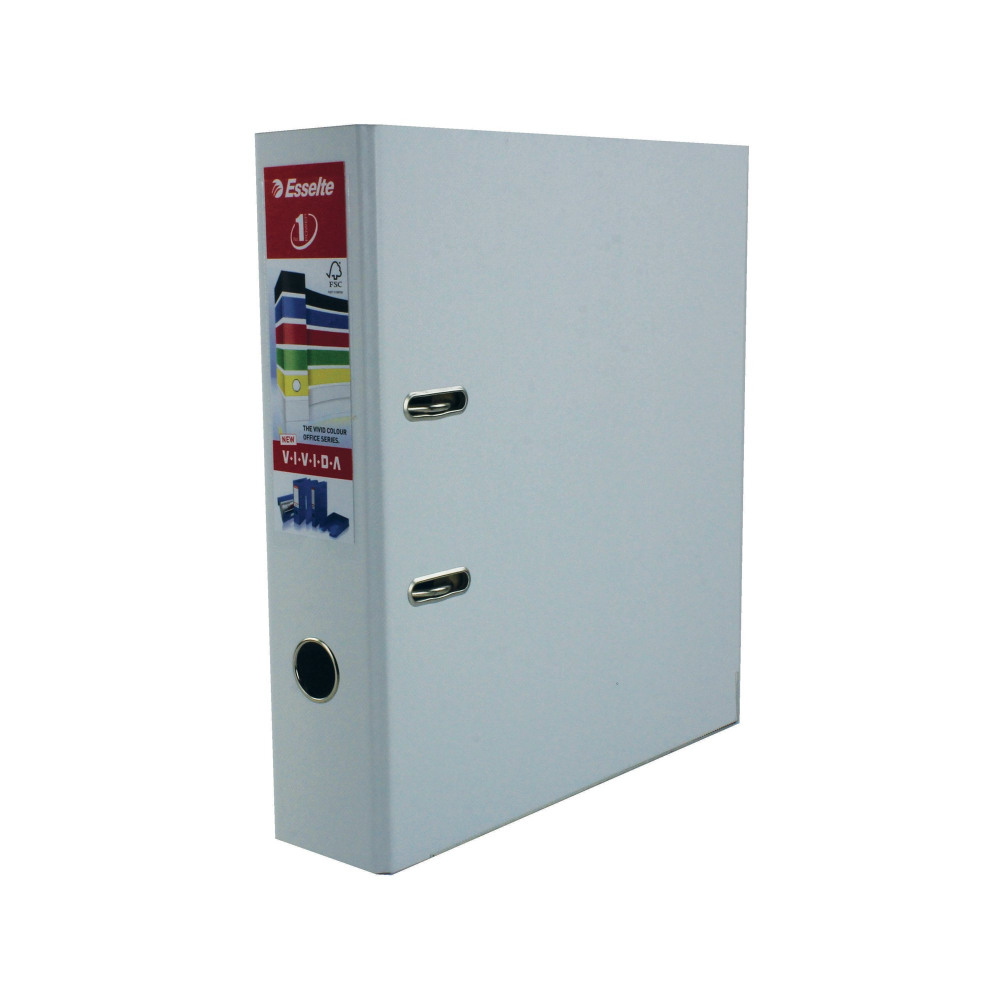ESSELTE 75MM LACH FILE A4 WHT PK10