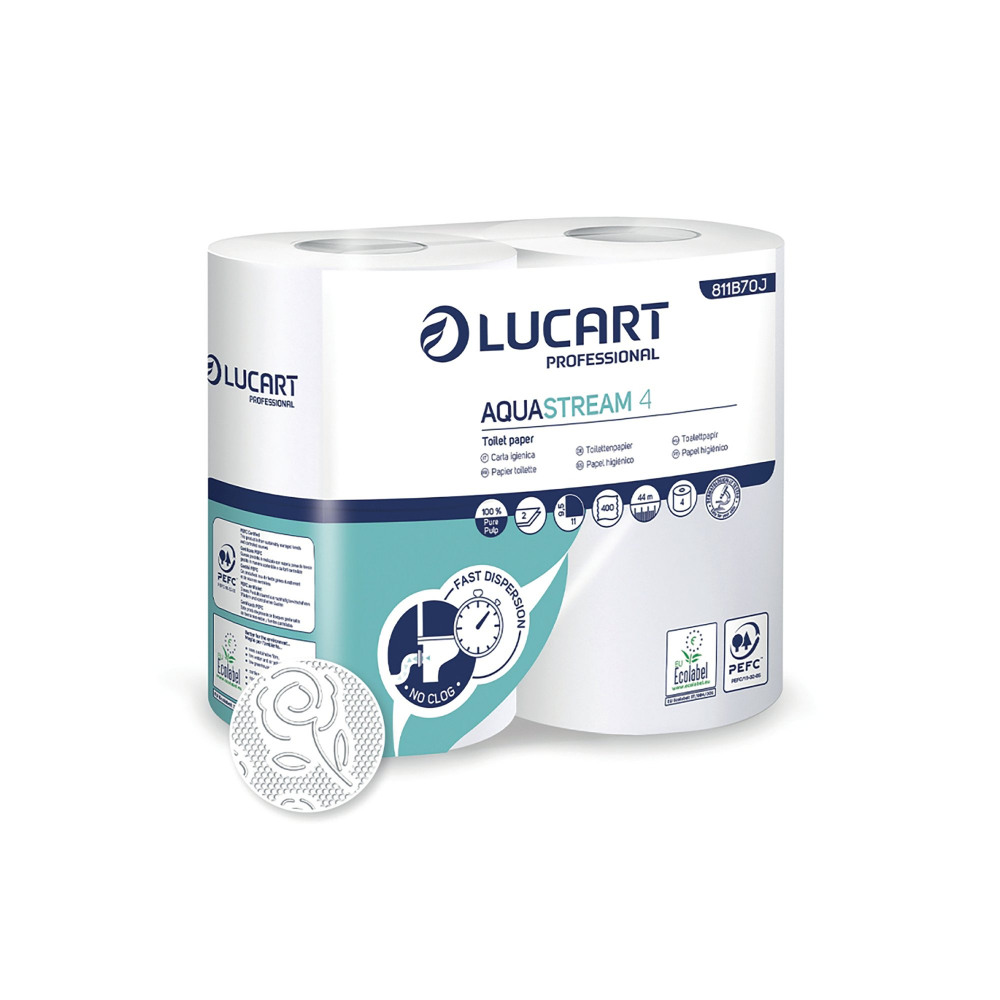 LUCART AQUASTREAM 4 TOILET ROLL PK56