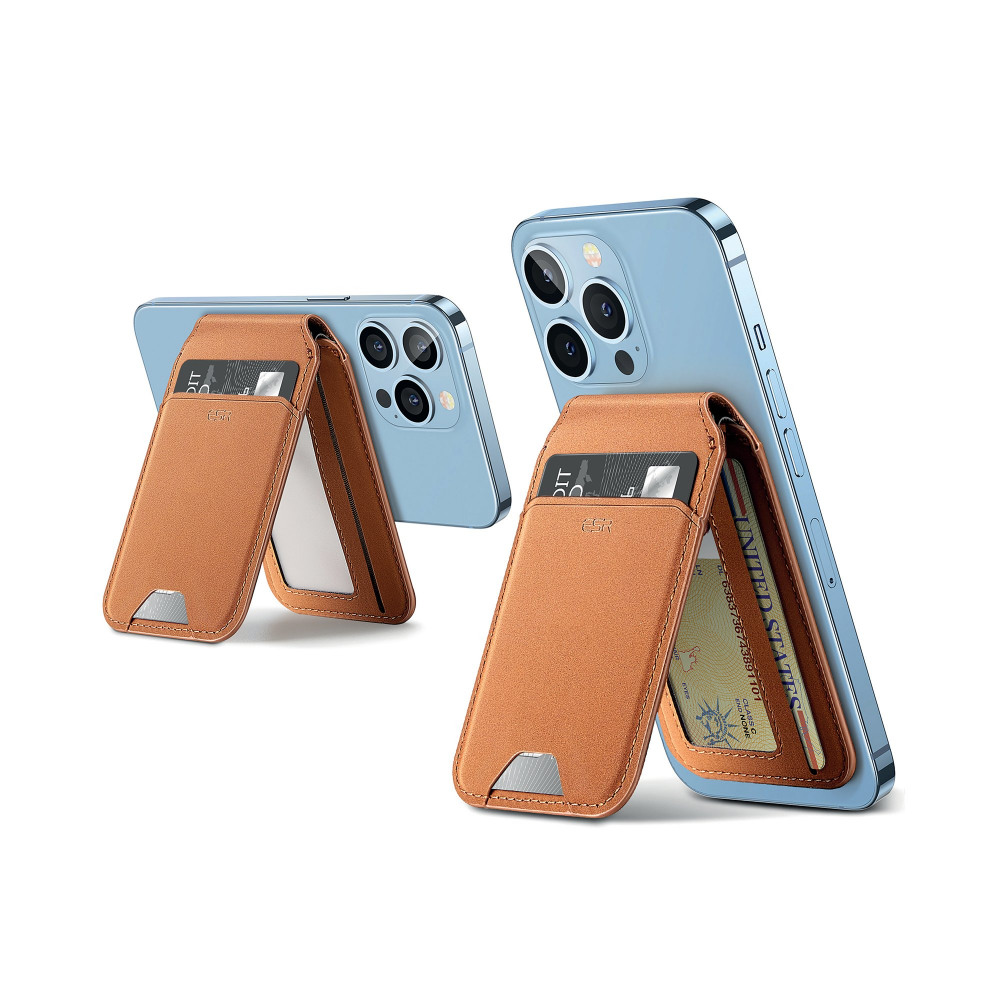 ESR HALOLOCK VEGAN WALLET STAND BRN