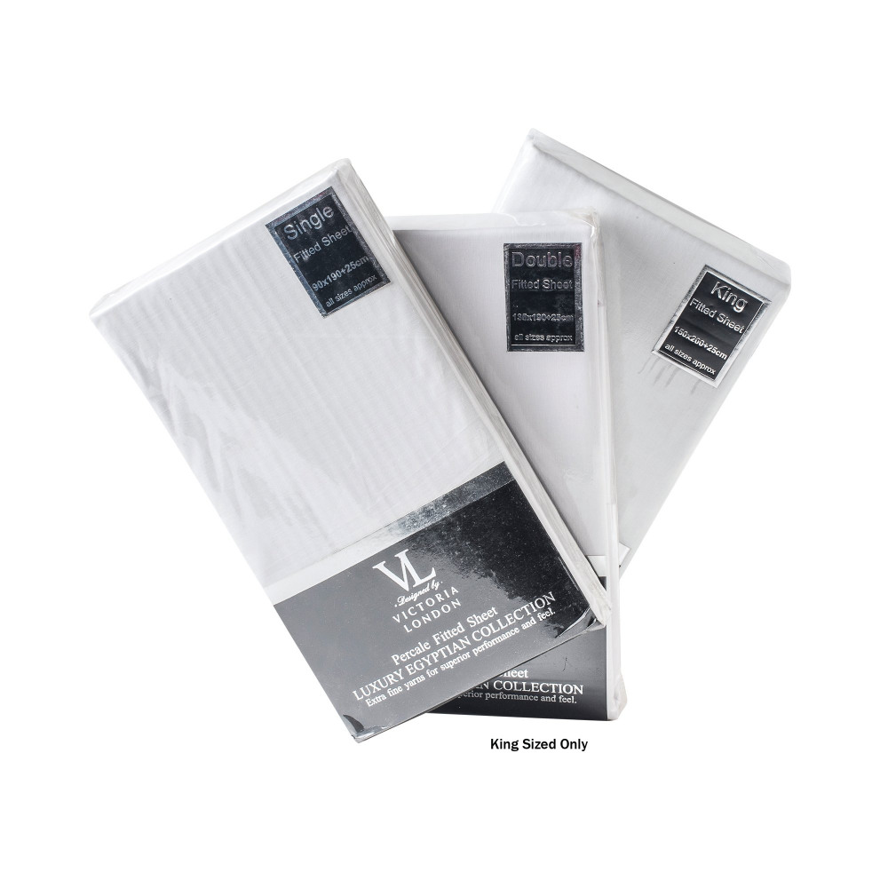 VL PERCALE FITTED SHEETS KING PK20