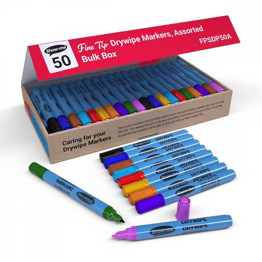 SHWME FN SLM DRYWIPE MARKR AST PK50