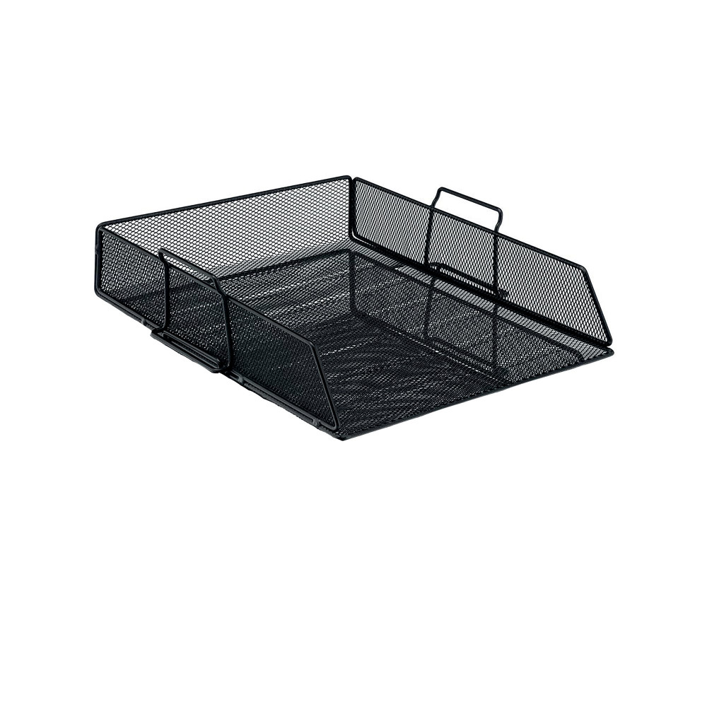 WIRE MESH LETTER TRAY BLACK