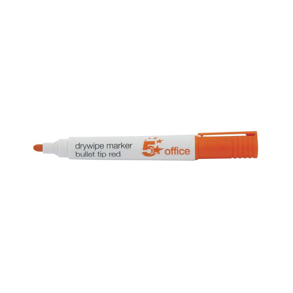 DRYWIPE MARKER BULLET TIP RED PK12
