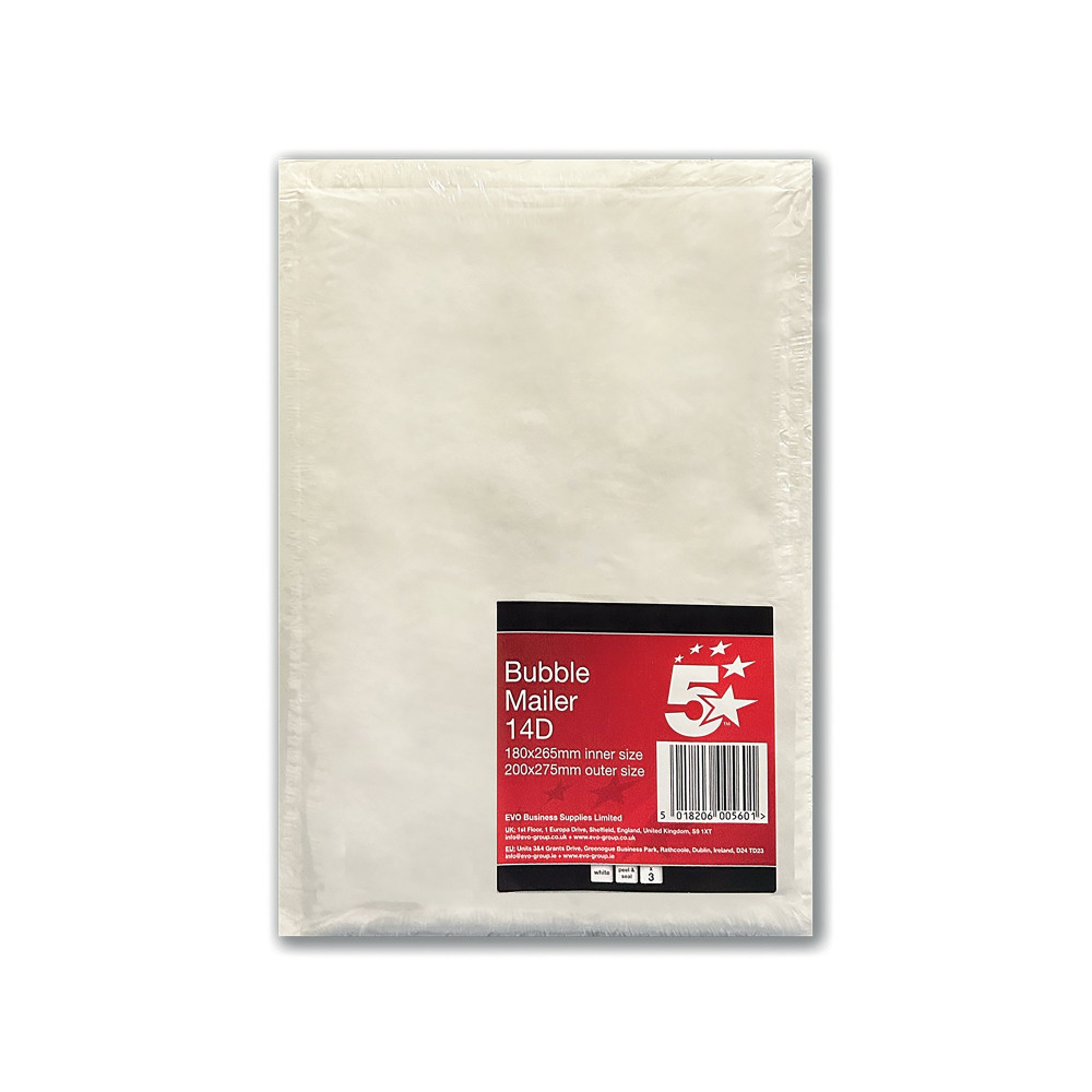 5 STAR BUBBLE MAILER 14D 170X265 PK3