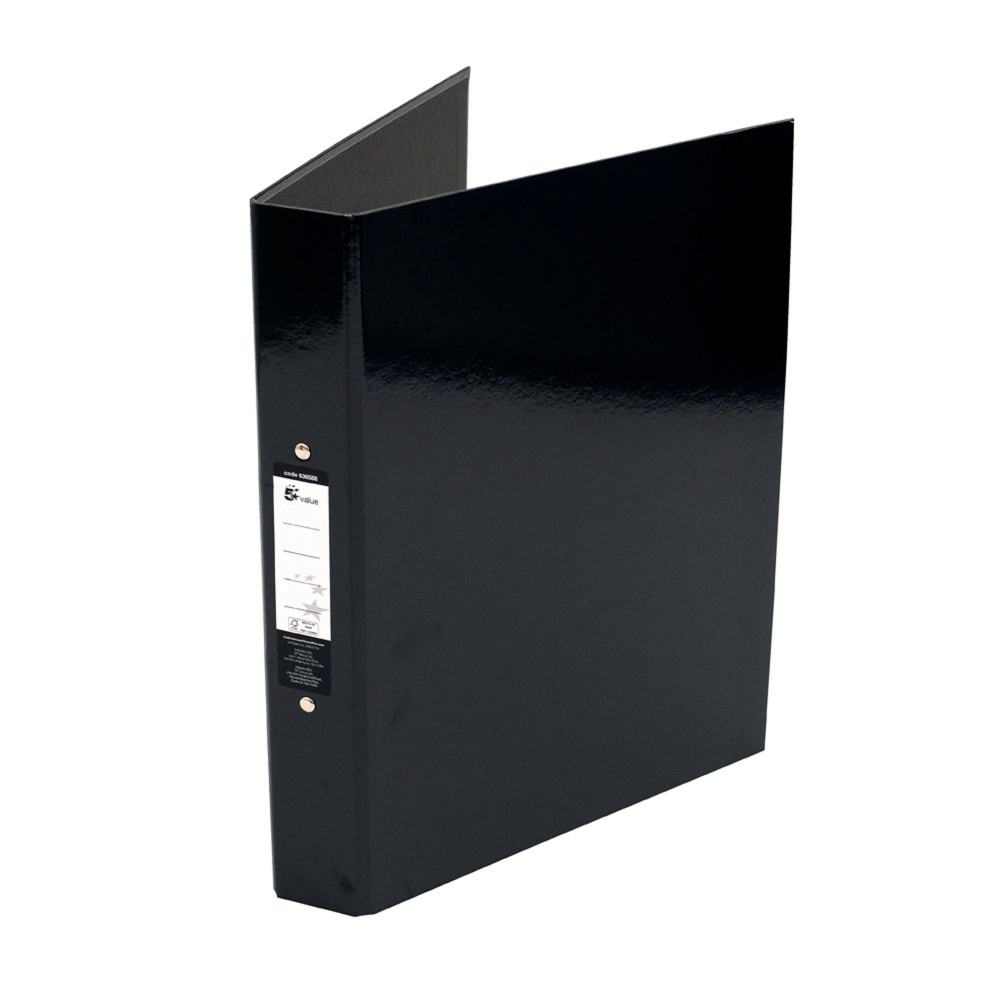 RING BINDER POB 25MM BLACK PK10