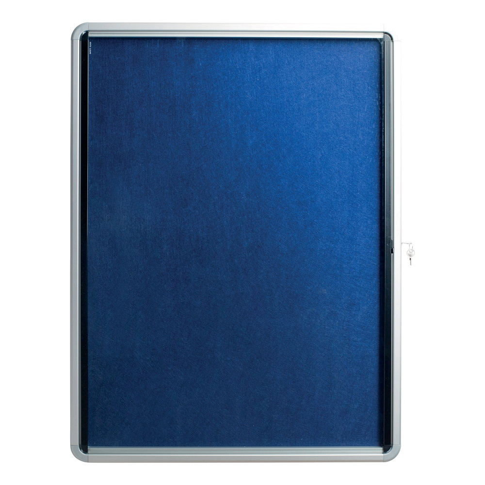GLAZED NOTICEBOARD BLUE 900X600MM