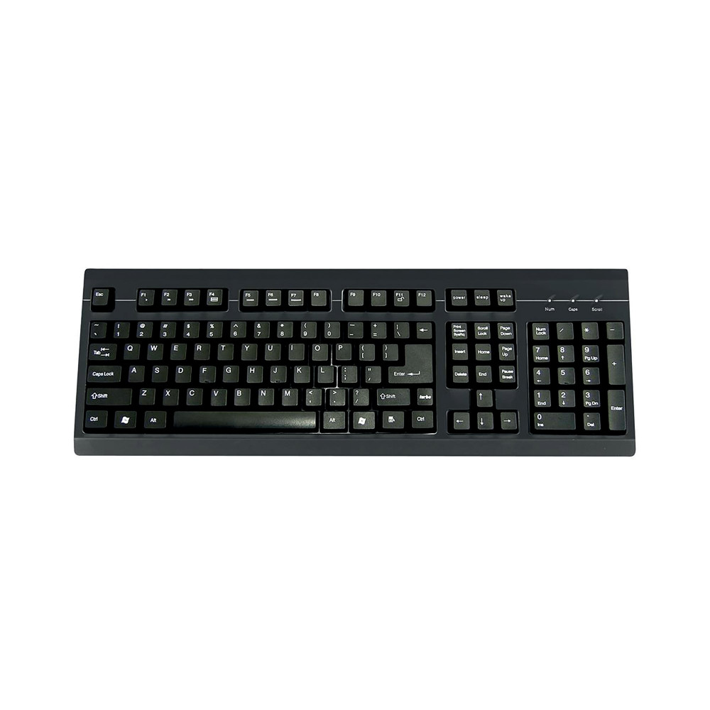 KEYBOARD USB WIRED HOT KEYS BLACK