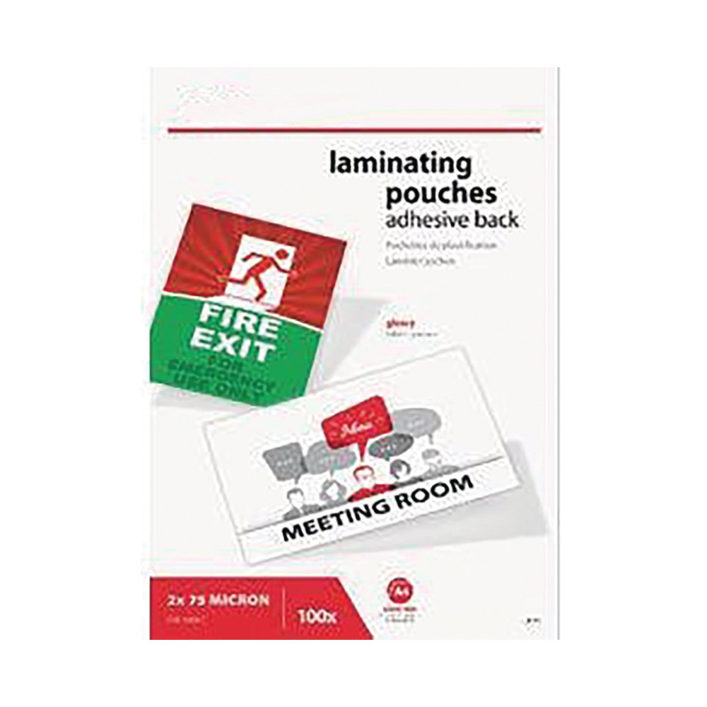 ADHESIVE BACK LAMG POUCHES A4 PK100