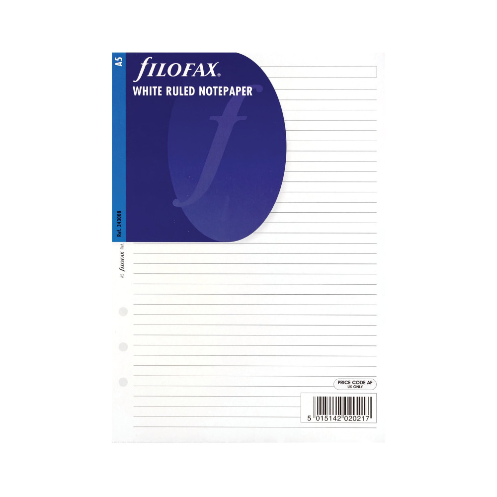FILOFAX INSERTS WHT RULD NOTEPPR P25