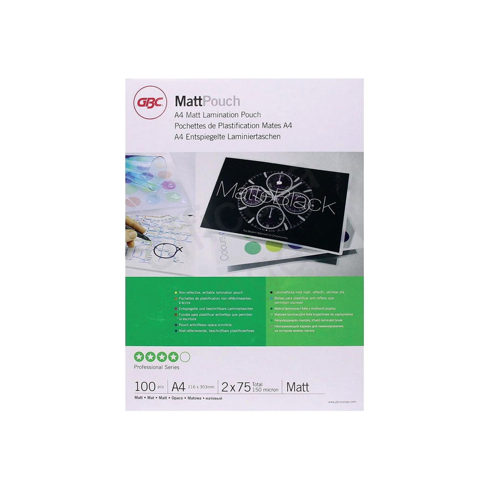 GBC A4 LAM POUCH MATT 150MIC PK100