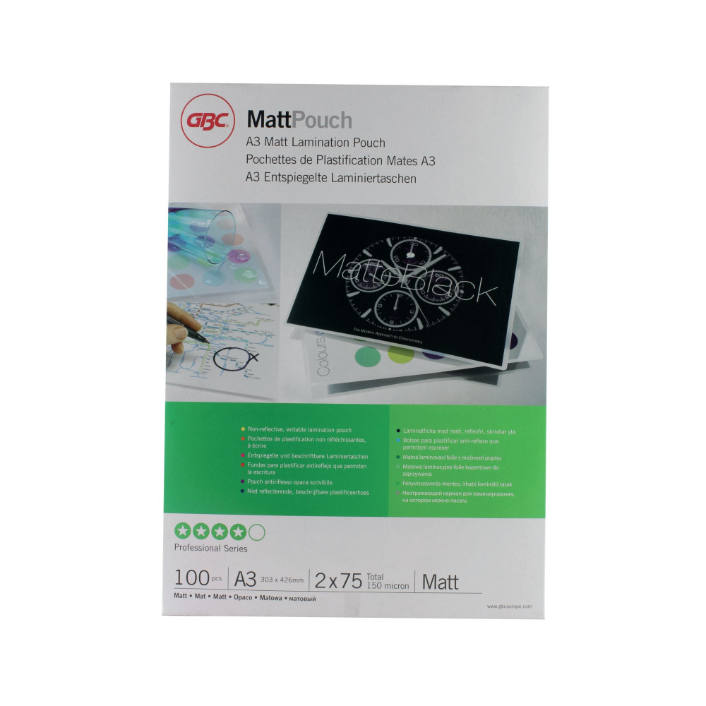 GBC A3 LAM POUCH MATT 150MIC PK100