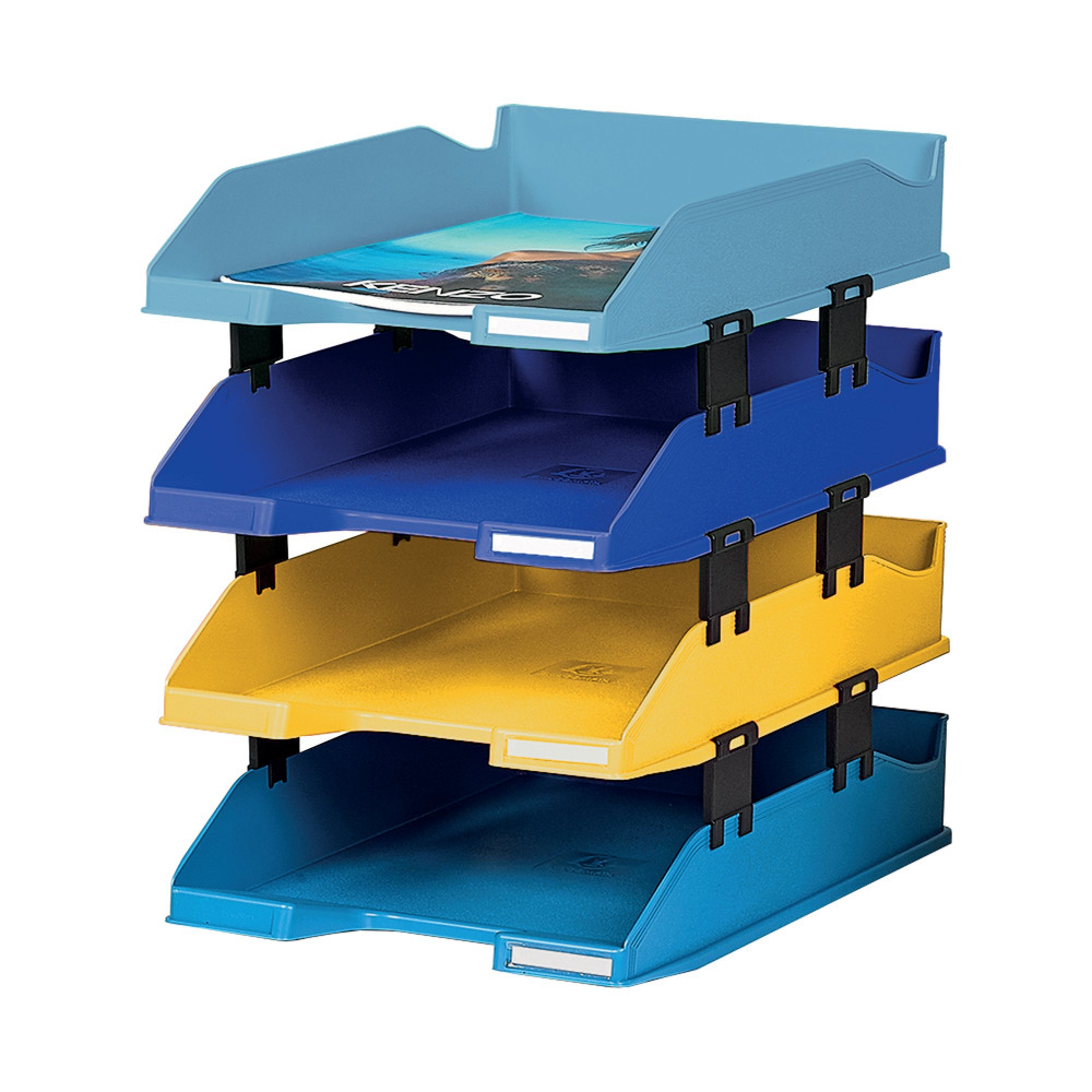 EXACOMPTA BEE BLUE LETTER TRAYS PK 4