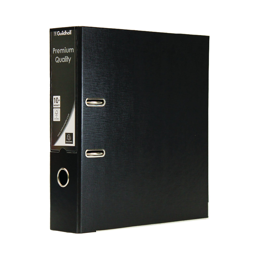 GUILDHALL LACH FILE A4 80MM BLK PK10