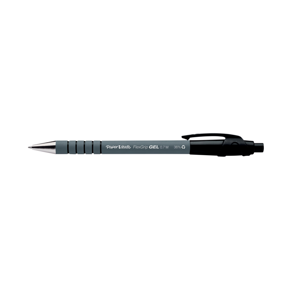 PAPERMATE FLEXGRIP GEL PENS BLK PK12