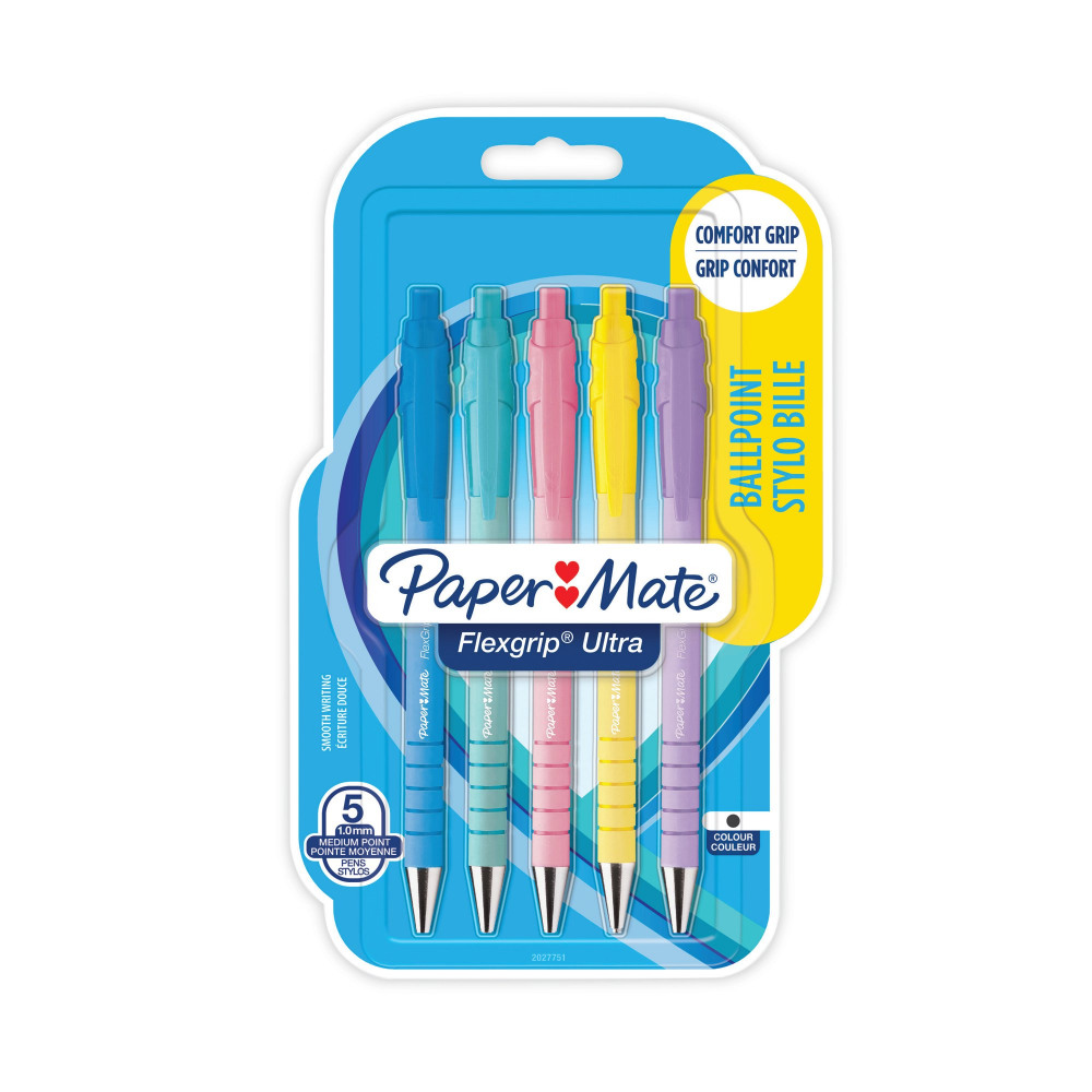 PAPER MATE FLEXGRIP ULT BALL BLK PK5