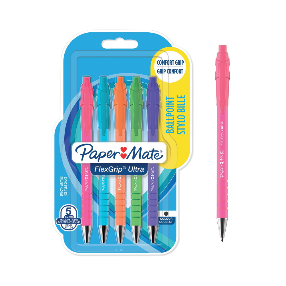 PAPER MATE FLEXGP ULT BALL BRGHT PK5