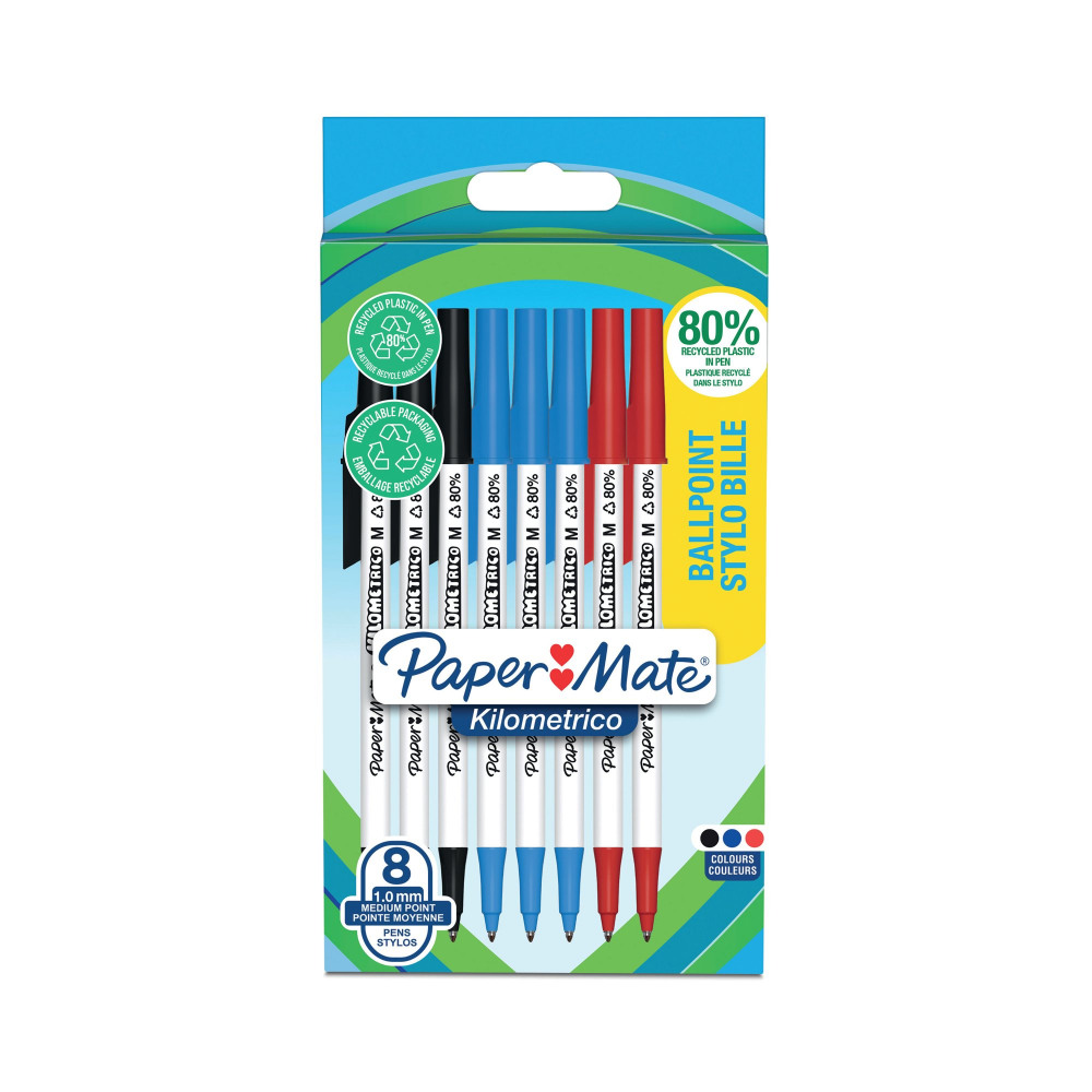 PAPERMATE KILOMETRICO BALLPT ASST P8
