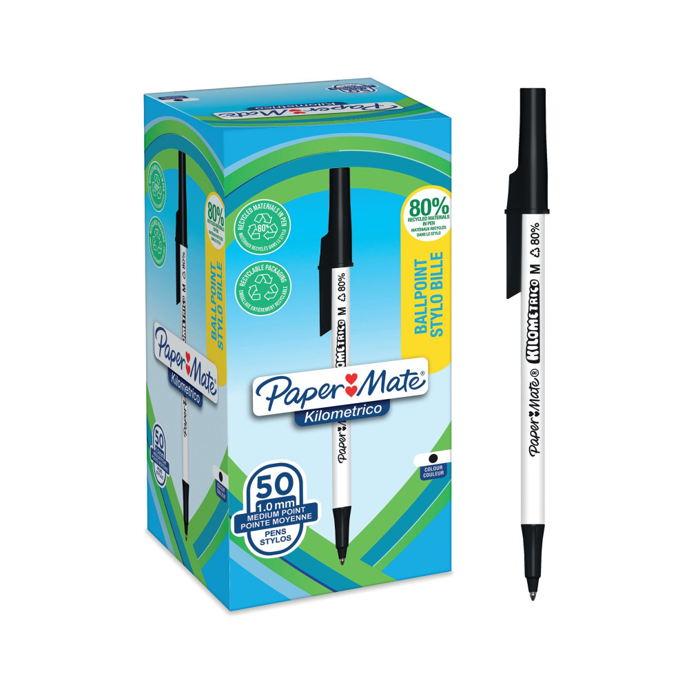 PAPERMATE KILOMET BALLPOINT BLK PK50