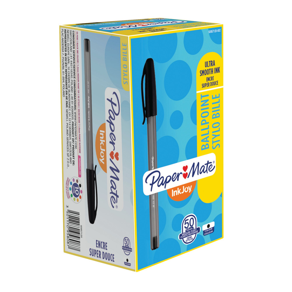 PAPERMATE INKJOY 100 STK BALL BK P50