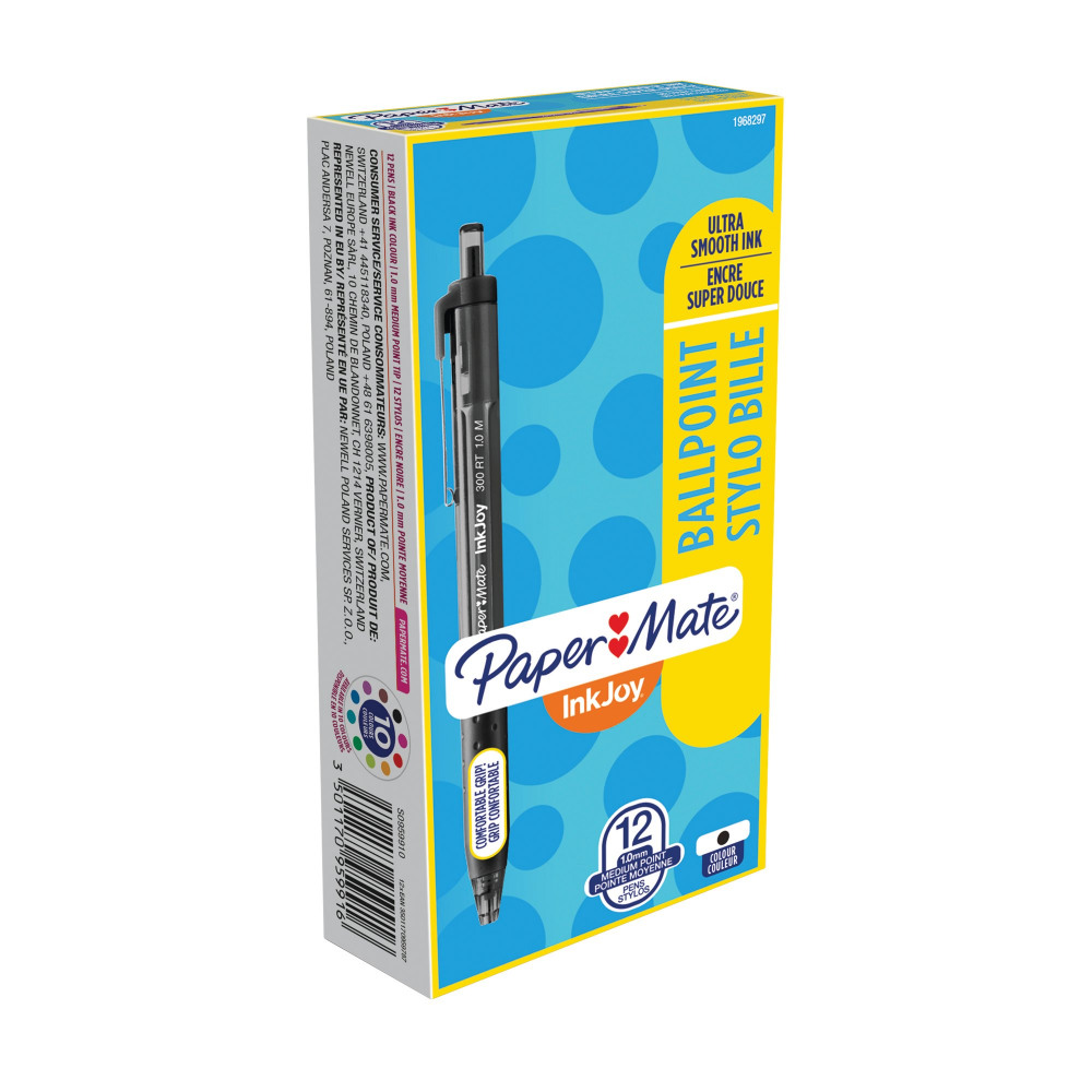 PAPERMATE INKJOY 300 BLK RTRACT PK12