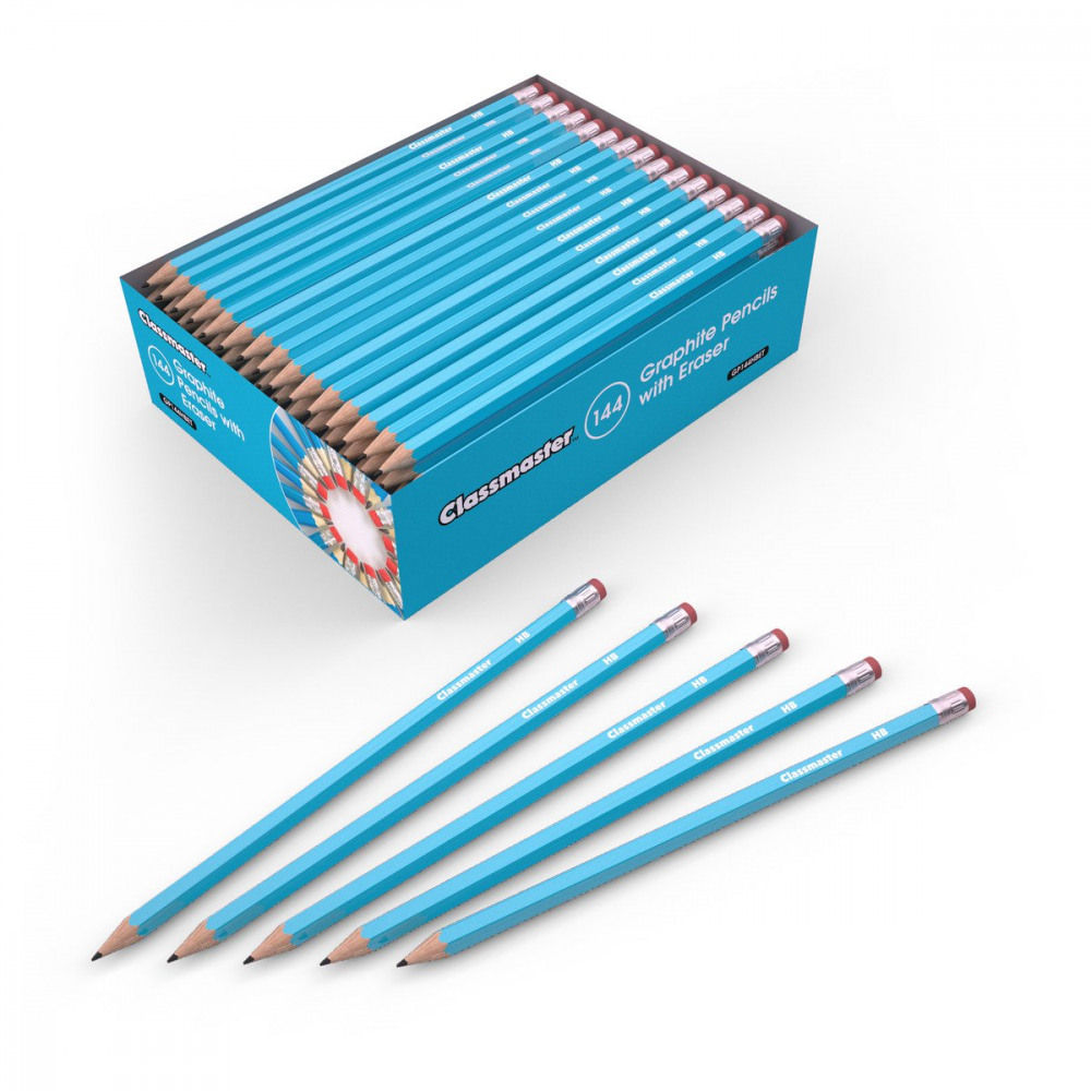 CLASSMASTER HB PNCL ERASER TIP PK144