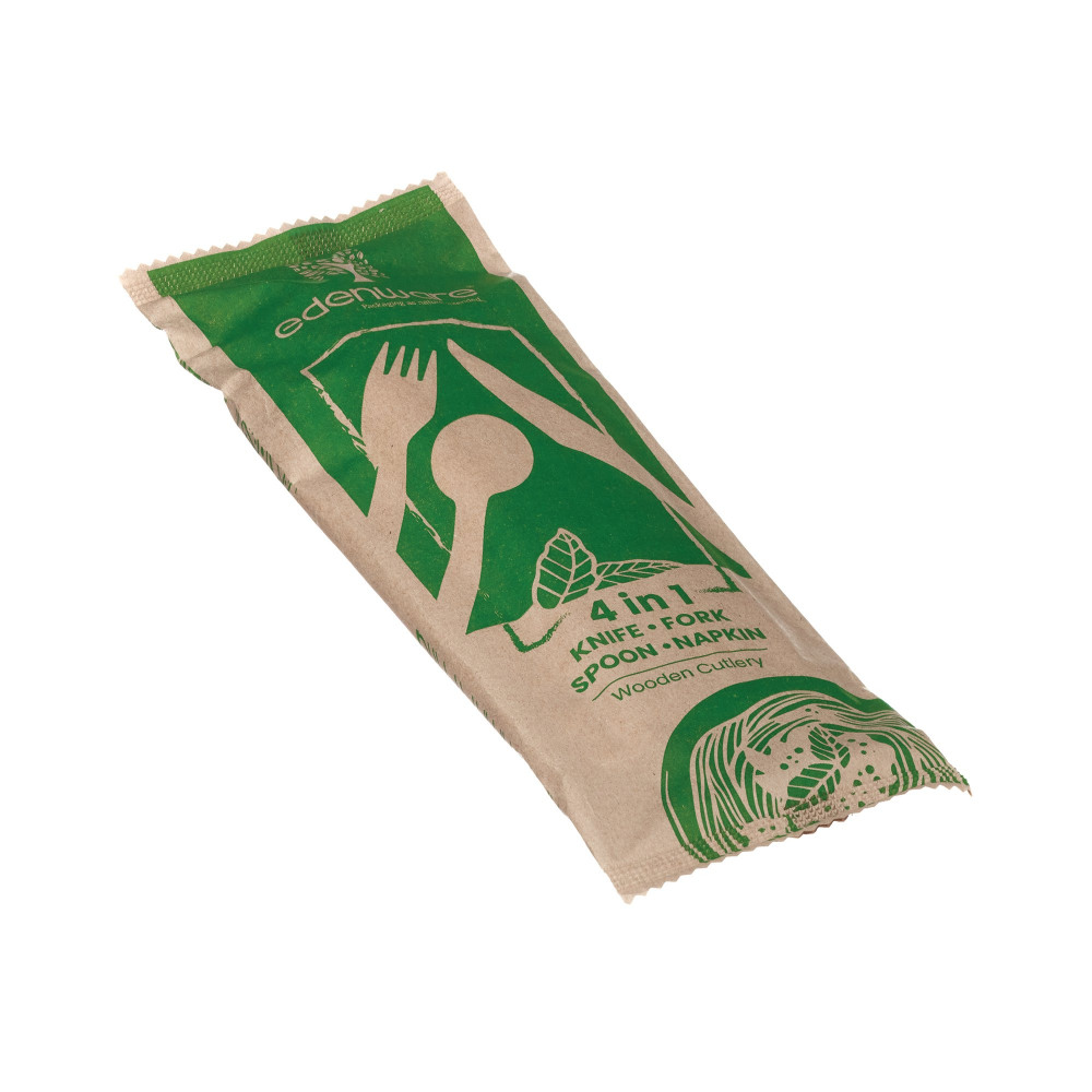 4 IN 1 WOODEN CUTLERY PACK PK500