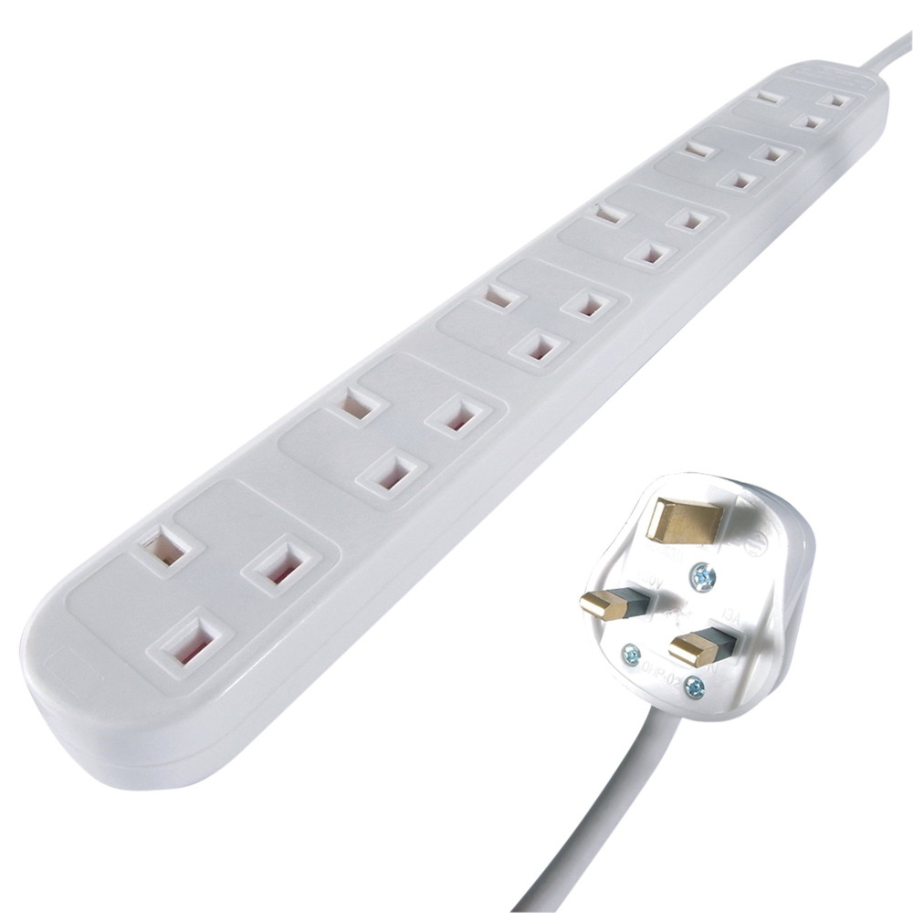 CONNEKT GEAR UK 6-WAY EXT LEAD 2M