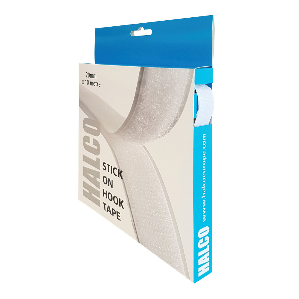 HALCO STICK HOOK ROLL 20MMX10M WHT