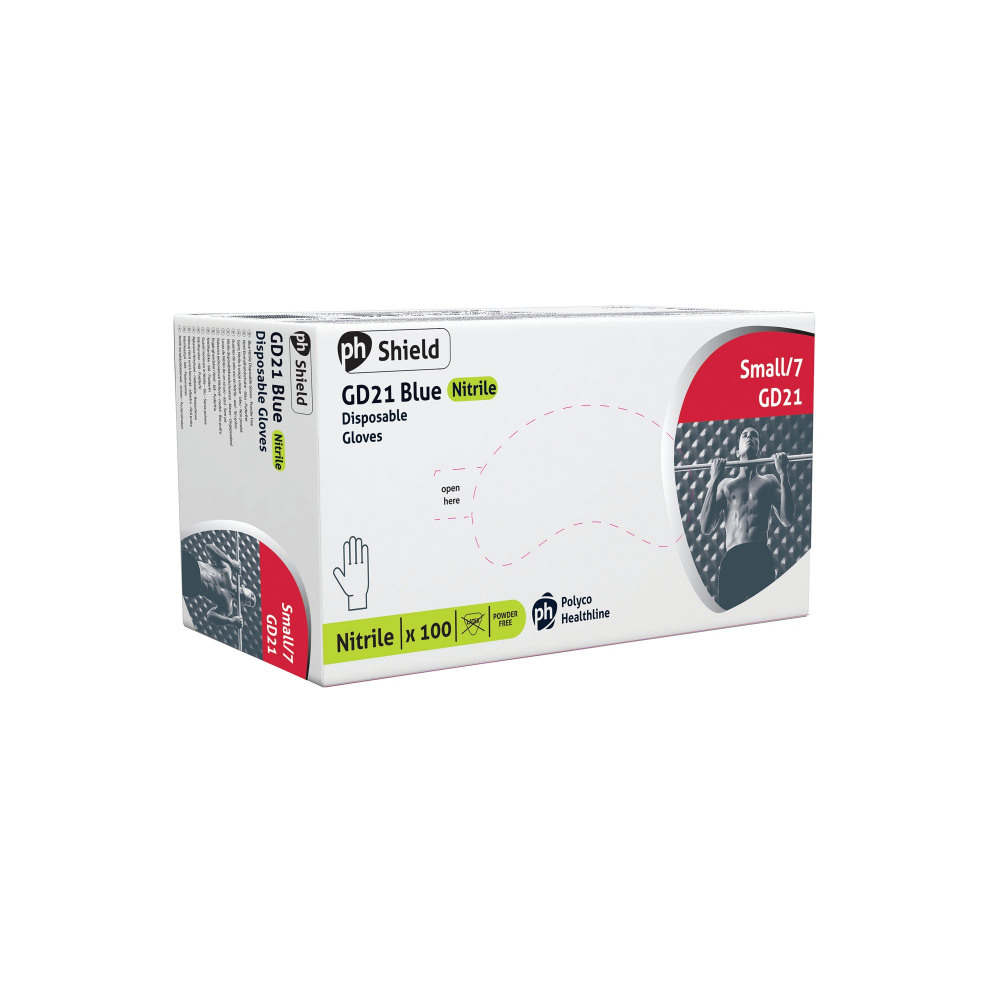 SHIELD NITRILE DISB GLOVES SM PK100