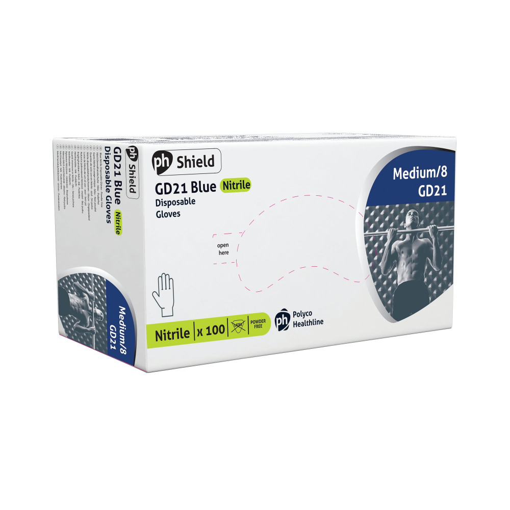 SHIELD NITRILE DISB GLOVE MED PK100