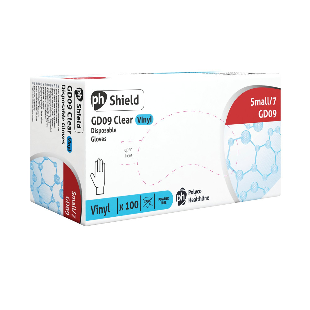 SHIELD PF VINYL GLOVES S PK100
