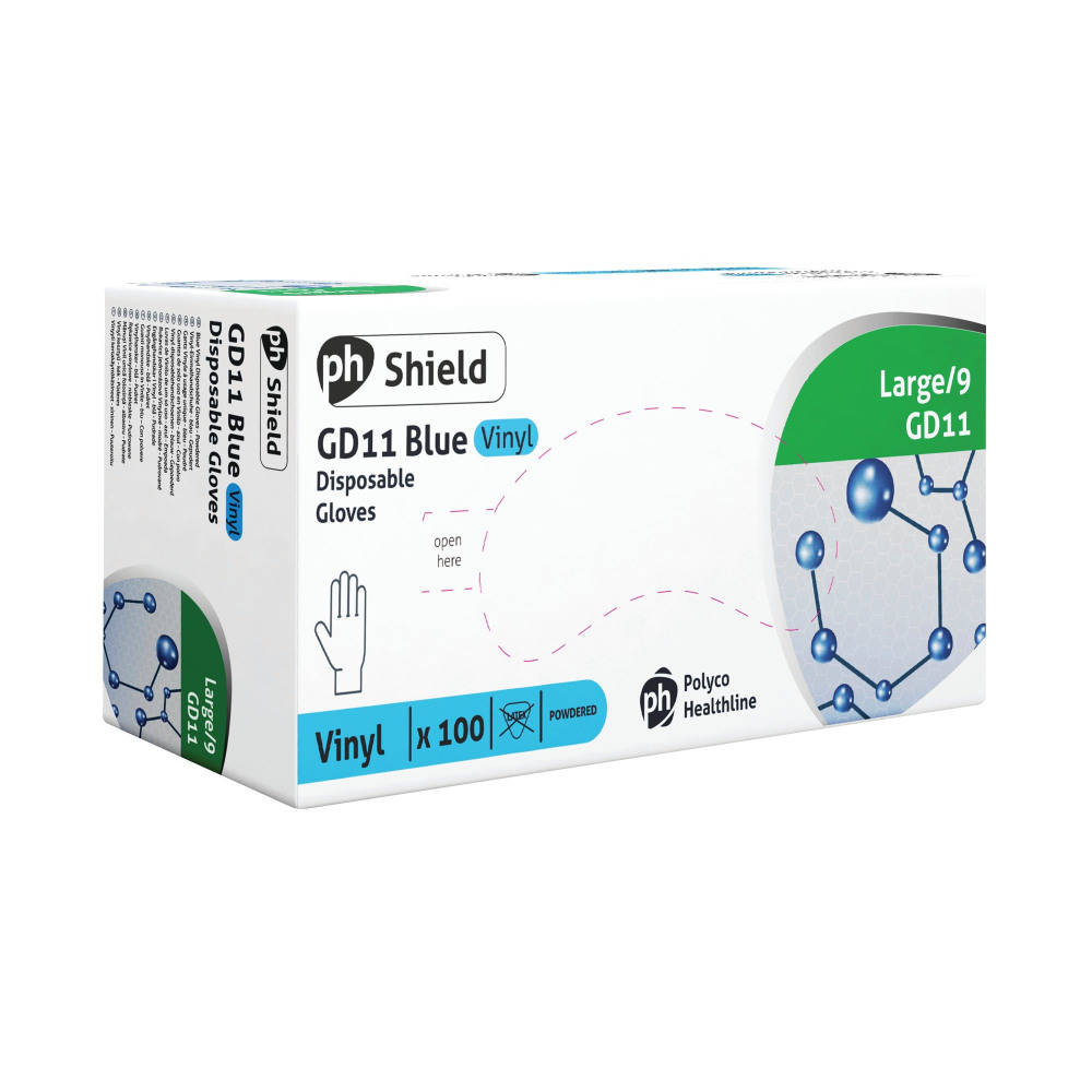 SHIELD PWD VINYL GLOVES LARGE PK100
