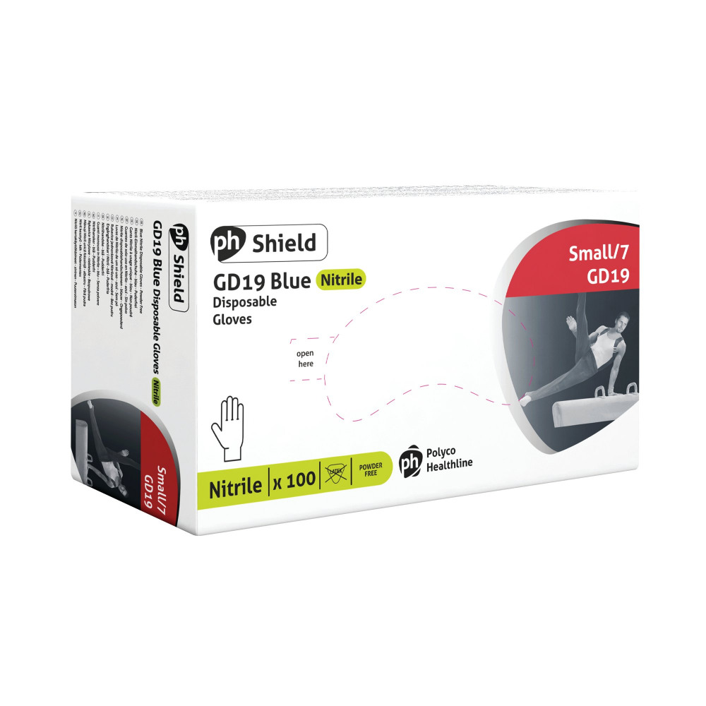 SHIELD PF NITRILE GLOVES S P100 GD19